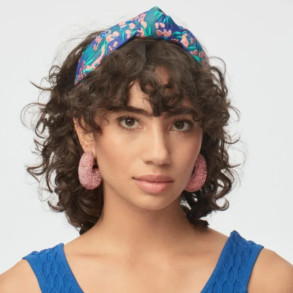 Lele Sadoughi Sea Reef Marine Resort Embroidered Knotted RARE Headband